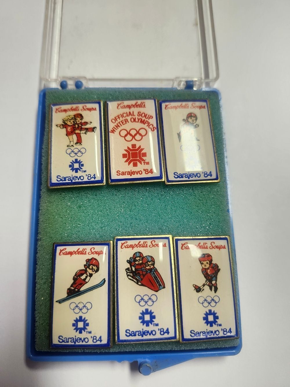 Sarajevo '84 Winter Olympics Collectible Pin Set - White and Blue